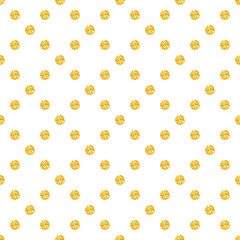 Gold glitter polka dots seamless pattern.  © NikaMooni