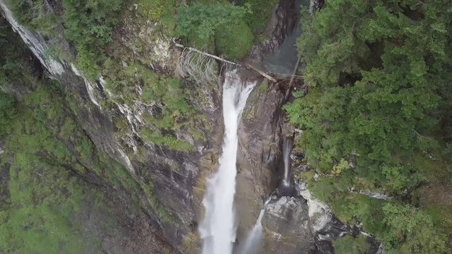 aerial view of the Pochtenfall in the Bernese Oberland.