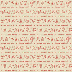 クリスマスのパターン　赤色