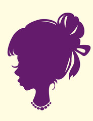 silhouette of a female head