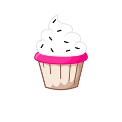 delicious sweet cupcake vector logo design