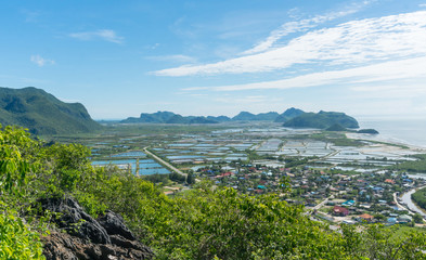 City or Town and Home Top View at Khao Dang View Point Prachuap Khiri Khan Thailand
