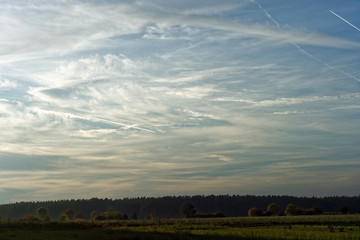 beautiful autumn sky over the field