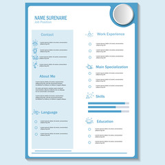 Creative cv resume vector