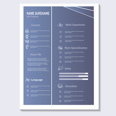 Creative cv resume vector