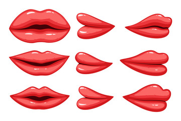 Set of collection lips different