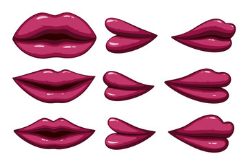 Fototapeta premium Set of collection lips different