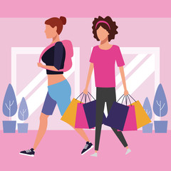 people shopping at mall