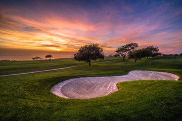 Fototapeta premium Golf Course Sunset