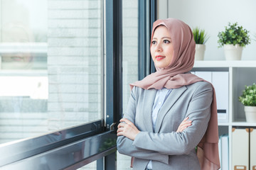 Business woman relaxing working in office.