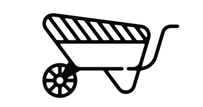 Gardening line icon motion graphic animation with alpha channel.