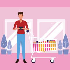 people shopping at mall