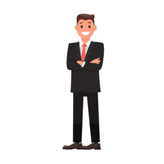 Colorful Flat Design Character Businessman. Vector