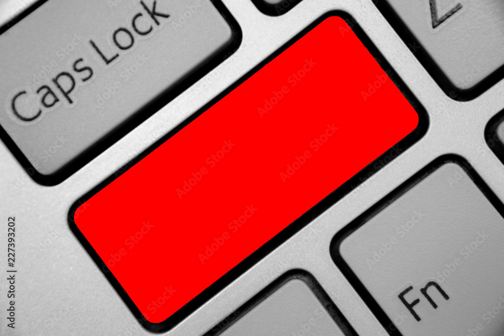 Leinwandbilder Design business concept Empty template copy space text for Ad website isolated. Keyboard red key Intention create computer computing reflection document