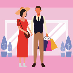 people shopping at mall