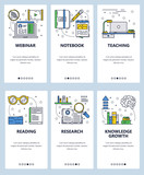 Vector line art web and mobile app template set