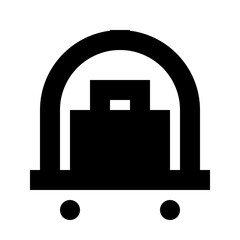 Luggage Cart Service Hotel Suitcase Briefcase vector icon