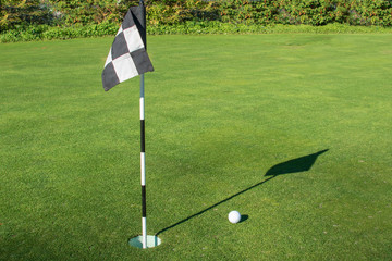 Obraz premium Putting Green Flag with Ball