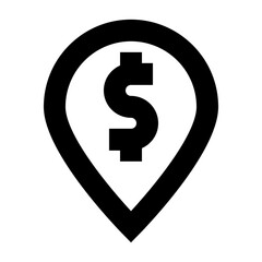 Location Money Dollar Finance Money Exchequer Cash vector icon