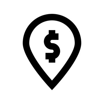 Location Money Dollar Finance Money Exchequer Cash vector icon