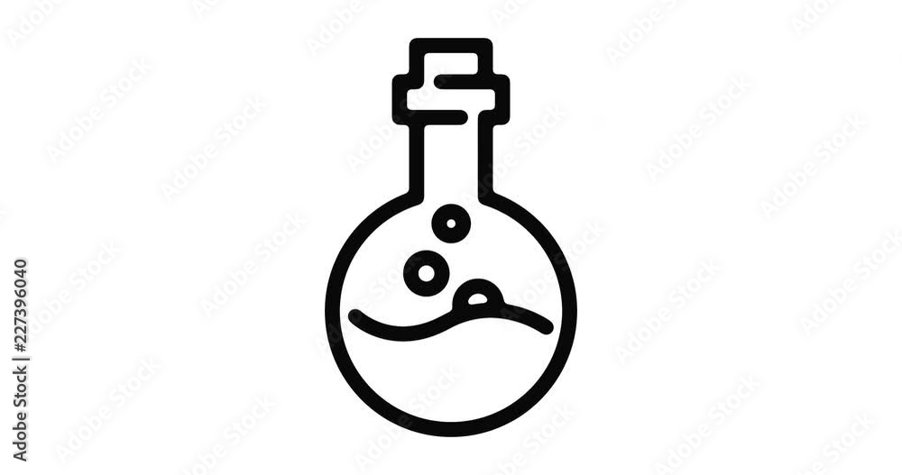 Poster experiment line icon motion graphic animation with alpha channel.