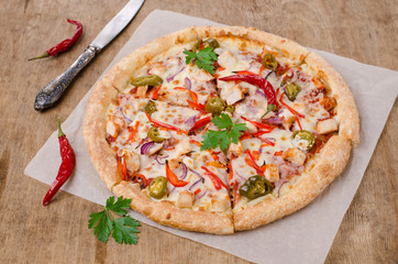 Traditional spicy pizza