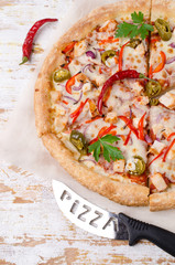 Traditional spicy pizza