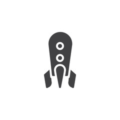 Space Rocket vector icon. filled flat sign for mobile concept and web design. Spaceship simple solid icon. Symbol, logo illustration. Pixel perfect vector graphics