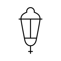 Lamp Lantern Romantic France French Nation Holiday vector icon