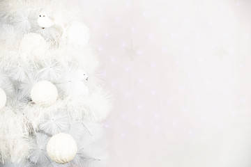 Fototapeta na wymiar silver christmas tree on white background