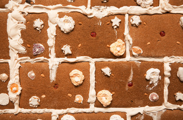 Gingerbread background. New Year's decor