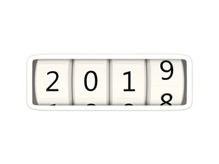 2019 New Year symbol isolated on white