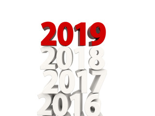 2019 Happy New Year symbol with other years
