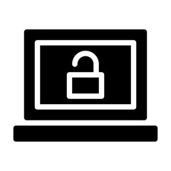 Notebook Unlock Computer Service IT Programming Hardware Webdesign vector icon