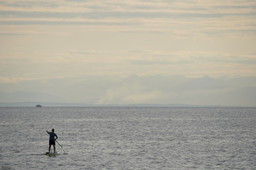 man on a paddle board in the sea