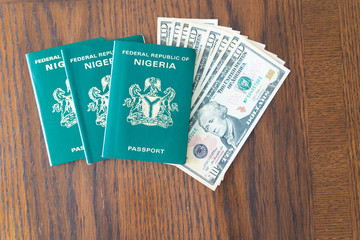 Nigerian Passport with United State Dollars for vacation or business trip