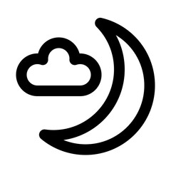 Night Cloudy Wind Weather Forecast Report Temperature vector icon