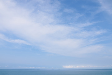 Naklejka na ściany i meble Sea landscape with cloudy sky for background.