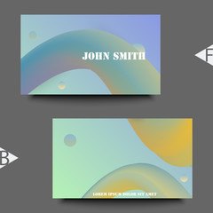 Colorful wave with grunge illustration. Business card template. Eps10 Vector illustration