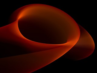      Abstract Light orange wave on black background 