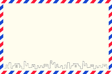 エアメール　手描き　スカイライン