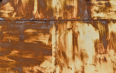 Rusty metal Texture with scratches. Rust metal background for interior exterior decoration. concept design industrial construction.