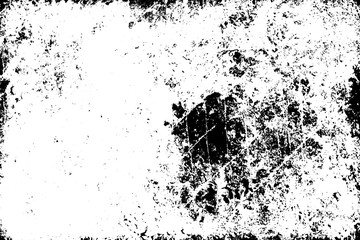 Grunge background black and white. Texture of chips, cracks, scratches, scuffs, dust, dirt. Dark monochrome surface. Old vintage vector pattern