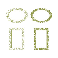 Green vector Floral  frame