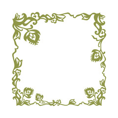 Green vector Floral  frame