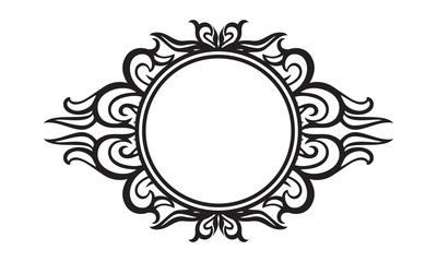 Round floral frame
