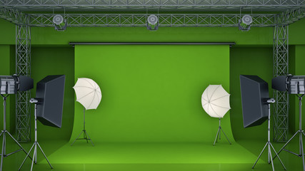 photo studio. 3d rendering