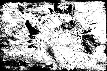 Grunge background black and white. Texture of chips, cracks, scratches, scuffs, dust, dirt. Dark monochrome surface. Old vintage vector pattern