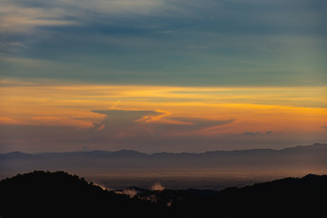Sky yellow and cloud Beautiful landscape.