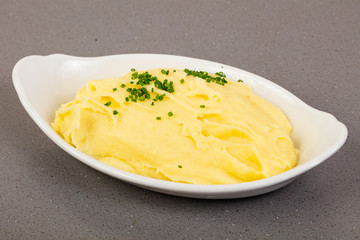 Mushed potato in the bowl